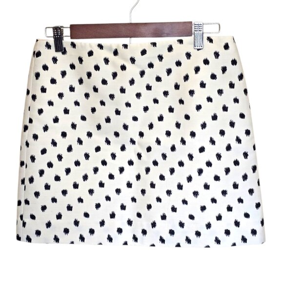 NWOT  -  J CREW Ivory and Black Polka Dot Mini sz 2  -  NWOT - Picture 1 of 6